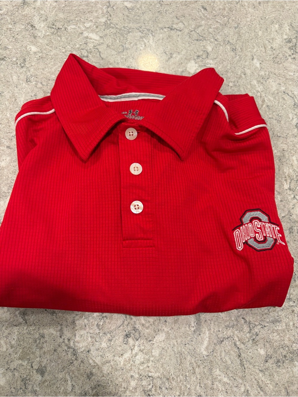 Ohio State Buckeyes Under Armour Heat Gear Red Men's Polo Shirt-XXL